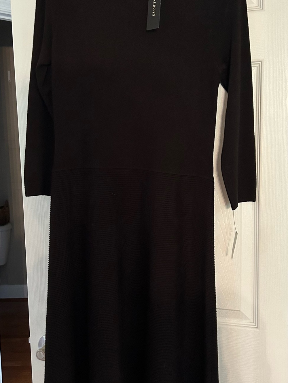 Talbots Black Knit Sweater Midi Dress